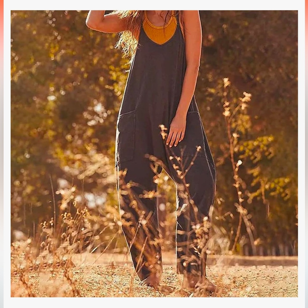 Black cotton overalls